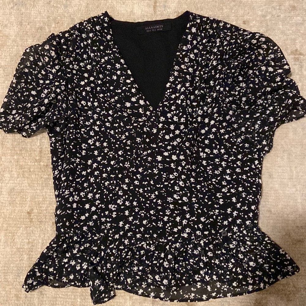 Peplum v-neck blouse